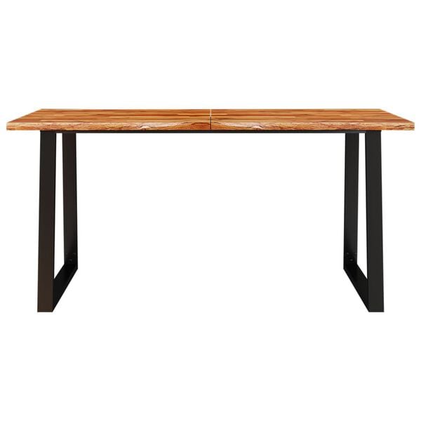 vidaXL Dining Table Wood brown and black