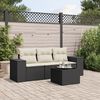 vidaXL Garden Sofa Set Black and Cream