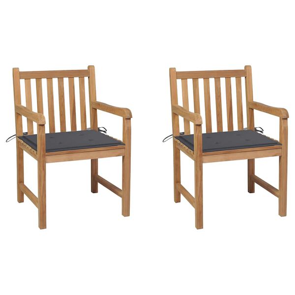 vidaXL Garden Chair Set of 2 Teak Teak Wood Standard Durable
