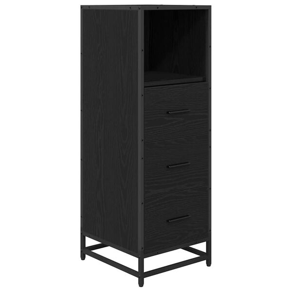vidaXL Bathroom Furniture Set Black Oak 13.78 x 14.76 x 39.37 in