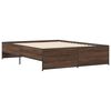 vidaXL Bed Frame Brown Oak Engineered Wood, Metal Double Durable