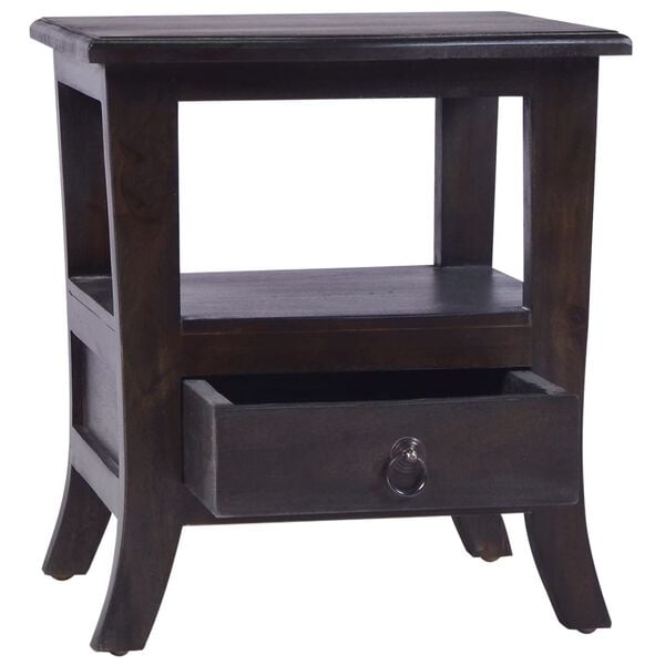 vidaXL Bedside Cabinet Light black coffee Solid mahogany wood