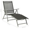 vidaXL Sun Lounger Black and Silver Aluminum, Textilene Standard