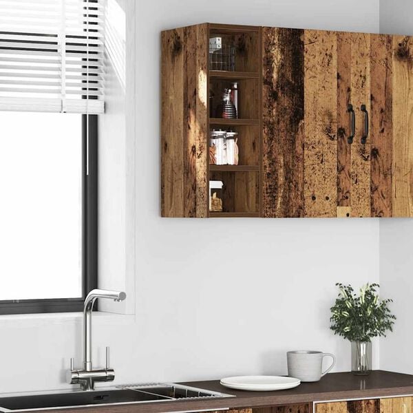vidaXL Hanging Cabinet Old Wood Engineered Wood Medium Wall mounting