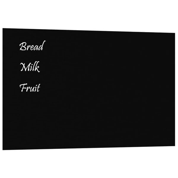 vidaXL Wall-mounted Magnetic Board Black 31.5"x19.7" Tempered Glass