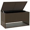 vidaXL Cushion Box Brown PE Rattan, Powder-Coated Steel