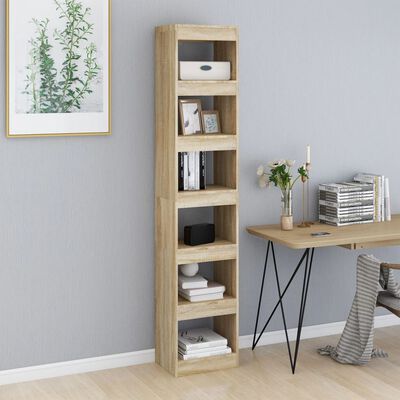 vidaXL Book Cabinet/Room Divider Sonoma Oak 15.7"x11.8"x78"