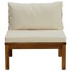 vidaXL Sofa Set Cream White Solid Acacia wood 25.6-27.6 in Modular