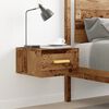 vidaXL Wall-mounted Bedside Cabinet Old Wood Engineered Wood Compact