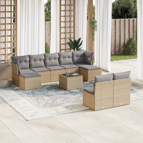 vidaXL Garden Sofa Set Beige