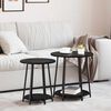 vidaXL Side Table Set with Shelf 2 pcs Black Oak