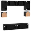 vidaXL TV Cabinet Set Wall-mounted 8 pcs Black Oak Engineered Wood