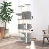 vidaXL Cat Tree Light grey Engineered wood 70.9 in Adjustable Armrests