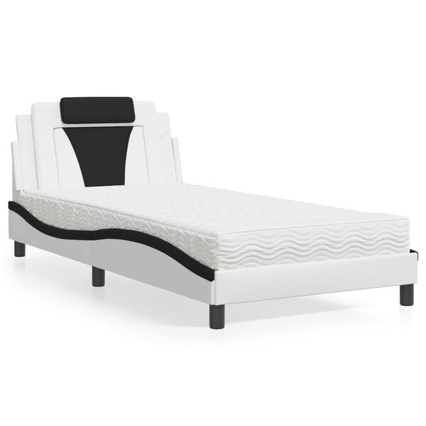 vidaXL Bed White and Black