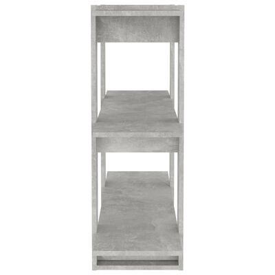 vidaXL Book Cabinet/Room Divider Concrete Gray 39.4"x11.8"x34.3"