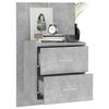 vidaXL Wall-mounted Bedside Cabinet Concrete Gray Engineered Wood Standard