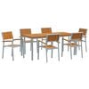 vidaXL Garden Dining Set 7 pcs Grey Solid Acacia Wood