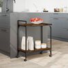 vidaXL Kitchen Trolley Smoked Oak 23.8"x12.2"x28.5" Engineered Wood