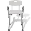 vidaXL Shower Chair Aluminum White