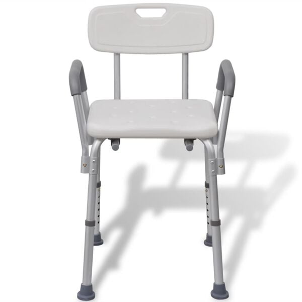 vidaXL Shower Chair Aluminum White