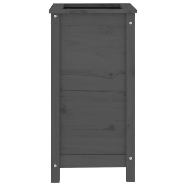 vidaXL Garden Planter Gray Solid pinewood 15.7x15.7x30.7 in Durable