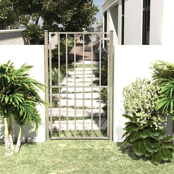 vidaXL Garden Gate 39.4" x 68.9" Stainless Steel