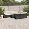 vidaXL Garden Sofa Set Black PE rattan 11 Piece Garden Sofa Set