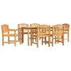 vidaXL Garden Dining Set Natural wood Solid teak wood Medium Stackable