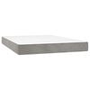 vidaXL Box Spring Bed with Mattress Light Gray 53.9"x74.8" Full Velvet