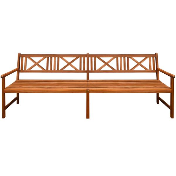 vidaXL Patio Bench with Cushions 94.5" Solid Acacia Wood