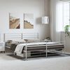 vidaXL Bed Frame White Steel 76 x 80 in Extra Long Bed Frame