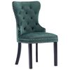 vidaXL Dining Chair Set of 4 Dark Green Velvet, solid rubber wood