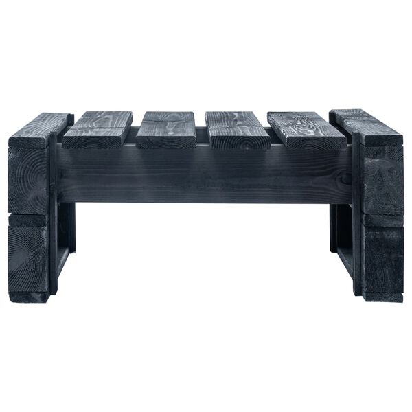 vidaXL Pallet Ottoman Black Impregnated pinewood 23.6 x 23.6 in Durable