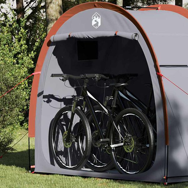 vidaXL Bike Storage Tent with Roof Grey and Orange 210 x 90 x 174 cm