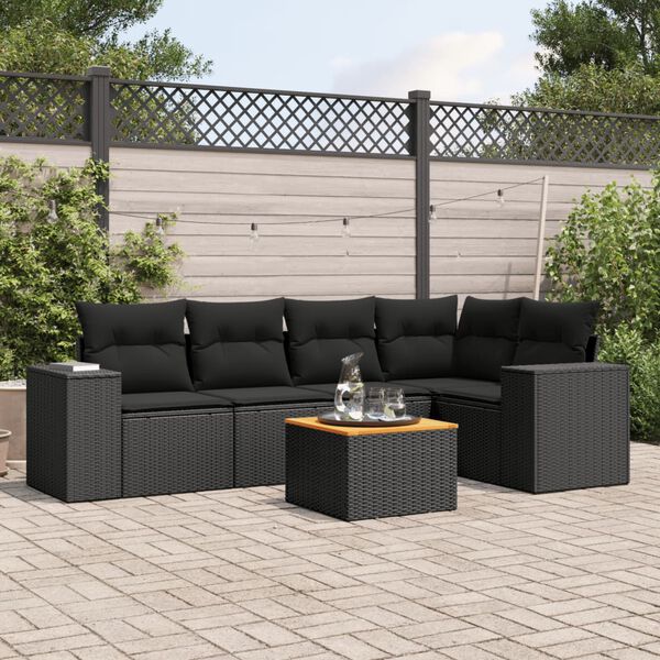 vidaXL Garden Sofa Set Black