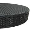 vidaXL Garden Table Black PE Rattan Lightweight Garden Table Round