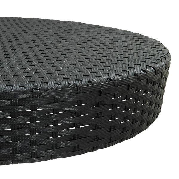 vidaXL Garden Table Black PE Rattan Lightweight Garden Table Round