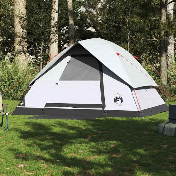 vidaXL Family Tent Dome 6-Person White Blackout Fabric Waterproof