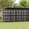 vidaXL Dog Kennel Black Powder-coated steel 14.75 Durable Dog Kennel