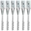 vidaXL Ground Spikes 6 pcs Silver 3.9x3.9x22.4" Galvanised Steel