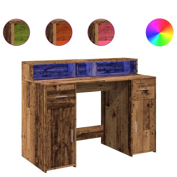 vidaXL Desk Old wood Engineered wood 47.2 in x 21.7 in x 35.8 in Desk