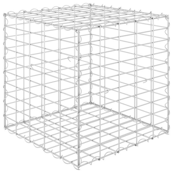 vidaXL Gabion Raised Bed Silver Steel wire 19.7 x 19.7 x 19.7 in Durable