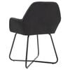vidaXL Dining Chair Set of 2 Black Fabric and powder-coated steel