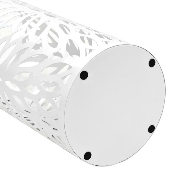 vidaXL Umbrella Stand White Powder-coated steel Medium Decorative Inlays