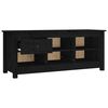 vidaXL Shoe Cabinet Black Solid Pine Wood Medium Shoe Cabinet