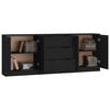 vidaXL Sideboard Set of 3 Black Engineered Wood Medium Sideboard