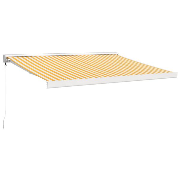 vidaXL Retractable Awning Yellow and White
