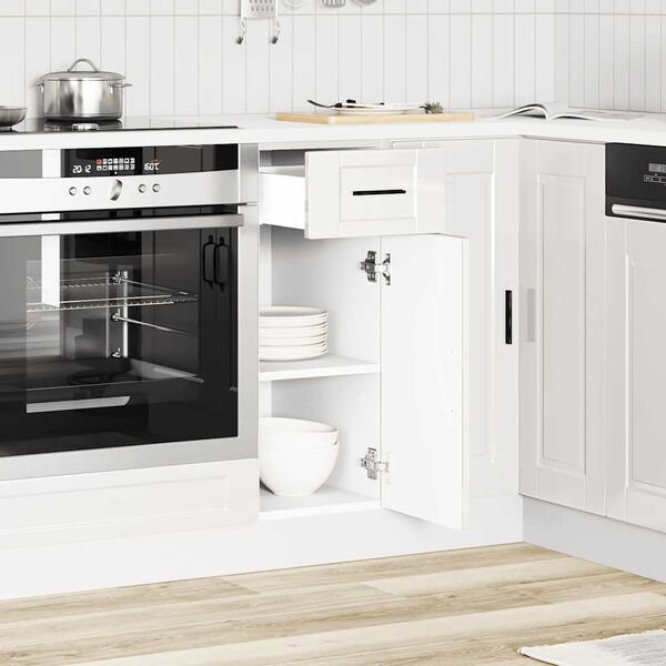 vidaXL Kitchen Base Cabinet High gloss white Engineered wood Compact