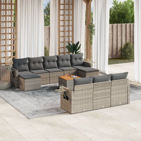vidaXL Garden Sofa Set Grey