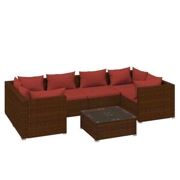 vidaXL Garden Lounge Set Brown, Cinnamon Red